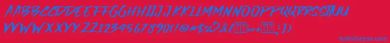 Dark Hammer Font – Blue Fonts on Red Background