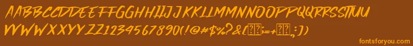 Dark Hammer Font – Orange Fonts on Brown Background