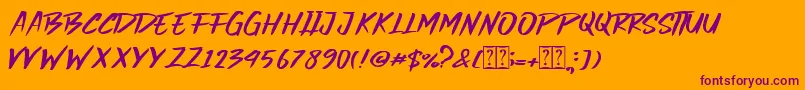 More about Dark Hammer Font Dark Hammer Font – Purple Fonts on Orange Background