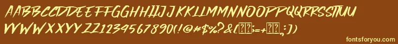 Dark Hammer Font – Yellow Fonts on Brown Background