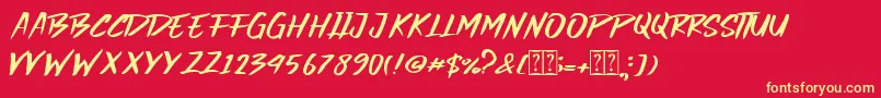 Dark Hammer Font – Yellow Fonts on Red Background