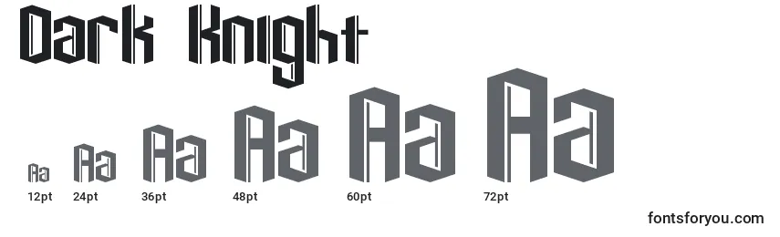 Dark Knight Font Sizes
