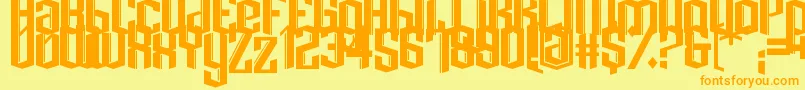 Dark Knight Font – Orange Fonts on Yellow Background