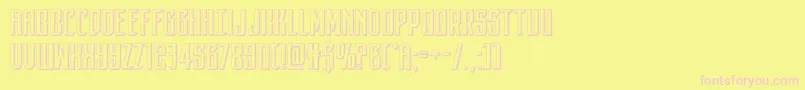 フォントdarkdominion3d – ピンクのフォント、黄色の背景