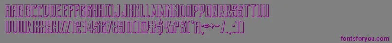 フォントdarkdominion3d – 紫色のフォント、灰色の背景