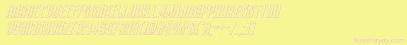 darkdominion3dital-Schriftart – Rosa Schriften auf gelbem Hintergrund