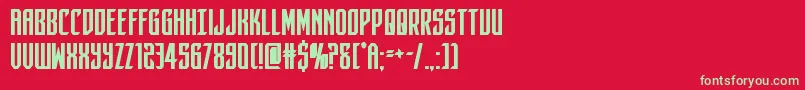 フォントdarkdominionbold – 赤い背景に緑の文字