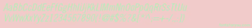 TradegothicltstdCn18obl Font – Green Fonts on Pink Background