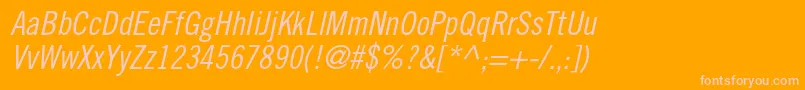 TradegothicltstdCn18obl Font – Pink Fonts on Orange Background