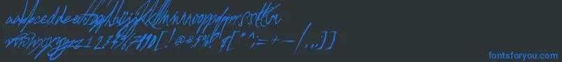 AGlitchInTime-fontti – siniset fontit mustalla taustalla