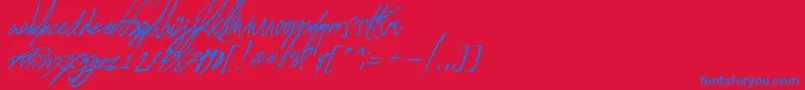 AGlitchInTime Font – Blue Fonts on Red Background