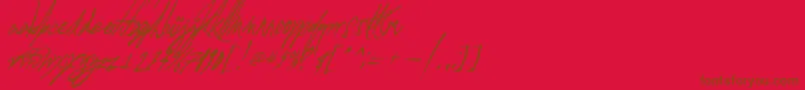 フォントAGlitchInTime – 赤い背景に茶色の文字