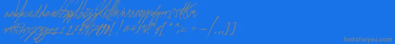 フォントAGlitchInTime – 青い背景に灰色の文字