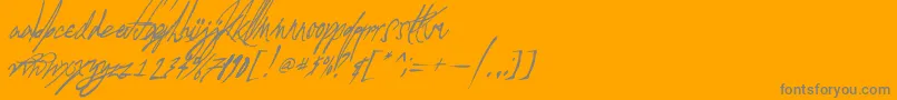 AGlitchInTime-fontti – harmaat kirjasimet oranssilla taustalla