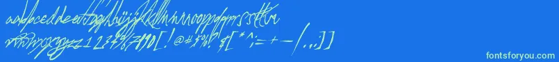 AGlitchInTime-Schriftart – Grüne Schriften auf blauem Hintergrund