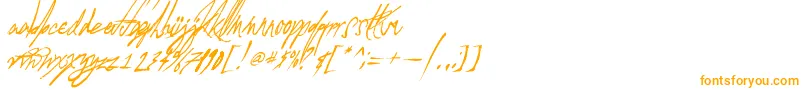 AGlitchInTime-Schriftart – Orangefarbene Schriften auf weißem Hintergrund