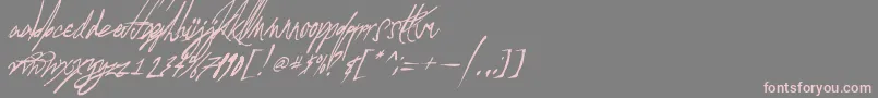 AGlitchInTime-Schriftart – Rosa Schriften auf grauem Hintergrund