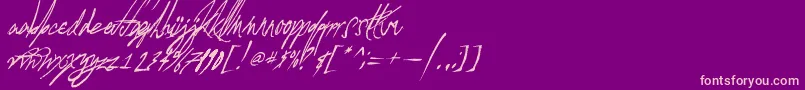 AGlitchInTime-Schriftart – Rosa Schriften auf violettem Hintergrund
