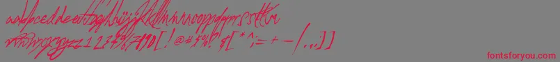 AGlitchInTime-Schriftart – Rote Schriften auf grauem Hintergrund