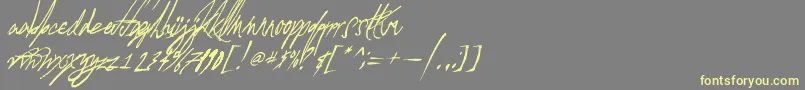 AGlitchInTime-Schriftart – Gelbe Schriften auf grauem Hintergrund