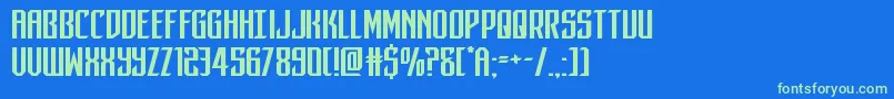 darkdominionexpand Font – Green Fonts on Blue Background