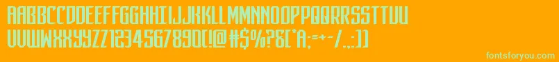 フォントdarkdominionexpand – オレンジの背景に緑のフォント