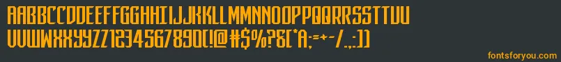 フォントdarkdominionexpand – 黒い背景にオレンジの文字