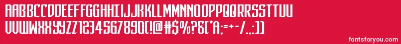 darkdominionexpand-Schriftart – Weiße Schriften auf rotem Hintergrund
