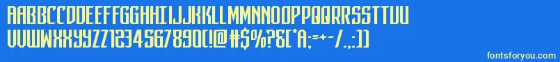 darkdominionexpand Font – Yellow Fonts on Blue Background