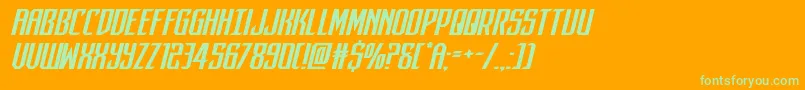 Шрифт darkdominionexpandital – зелёные шрифты на оранжевом фоне