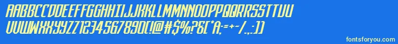 darkdominionexpandital Font – Yellow Fonts on Blue Background