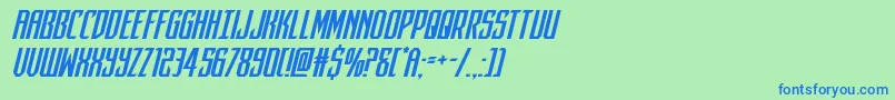 フォントdarkdominionital – 青い文字は緑の背景です。