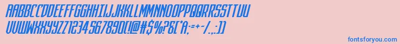 フォントdarkdominionital – ピンクの背景に青い文字