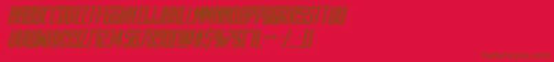 フォントdarkdominionital – 赤い背景に茶色の文字