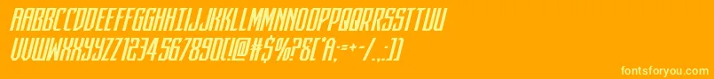 フォントdarkdominionital – オレンジの背景に黄色の文字