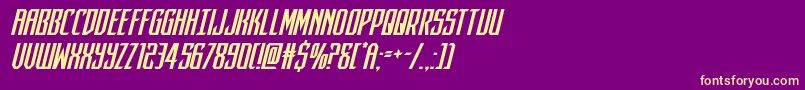 darkdominionital Font – Yellow Fonts on Purple Background