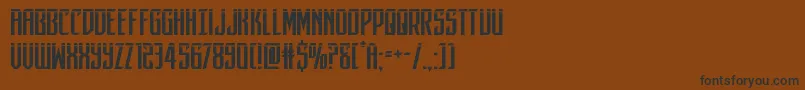 フォントdarkdominionlaser – 黒い文字が茶色の背景にあります