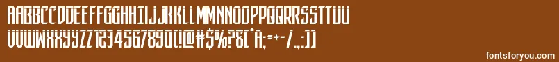 フォントdarkdominionlaser – 茶色の背景に白い文字