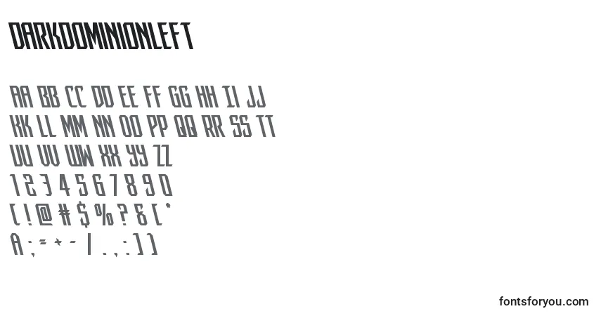 Darkdominionleft Font – alphabet, numbers, special characters