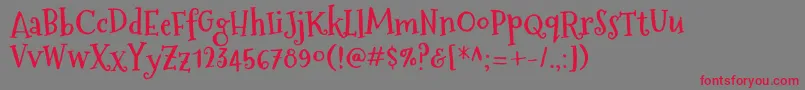 MountainsofchristmasBold Font – Red Fonts on Gray Background