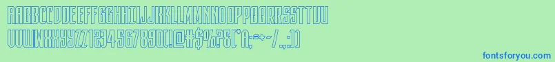 darkdominionout Font – Blue Fonts on Green Background