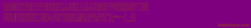 フォントdarkdominionout – 紫色の背景に茶色のフォント