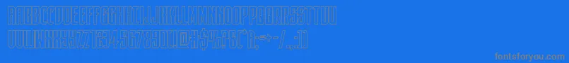 フォントdarkdominionout – 青い背景に灰色の文字