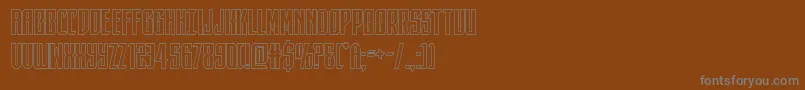 darkdominionout-fontti – harmaat kirjasimet ruskealla taustalla