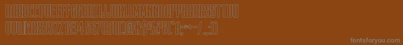 フォントdarkdominionout – 茶色の背景に灰色の文字