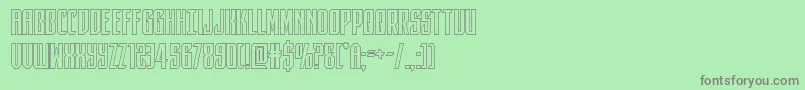 フォントdarkdominionout – 緑の背景に灰色の文字