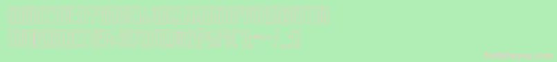 darkdominionout-fontti – vaaleanpunaiset fontit vihreällä taustalla