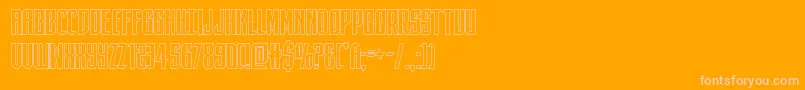 darkdominionout-fontti – vaaleanpunaiset fontit oranssilla taustalla