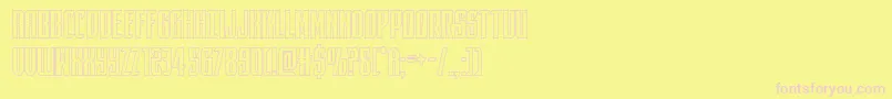 darkdominionout-fontti – vaaleanpunaiset fontit keltaisella taustalla