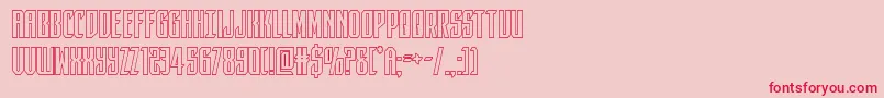 フォントdarkdominionout – ピンクの背景に赤い文字